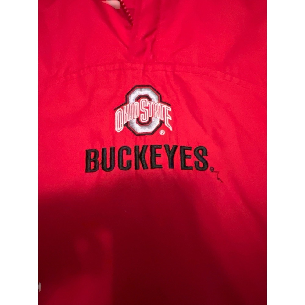 Ohio State Buckeyes Red Pullover Windbreaker Jacket XL Hooded‎ Red Oak - Picture 3 of 7